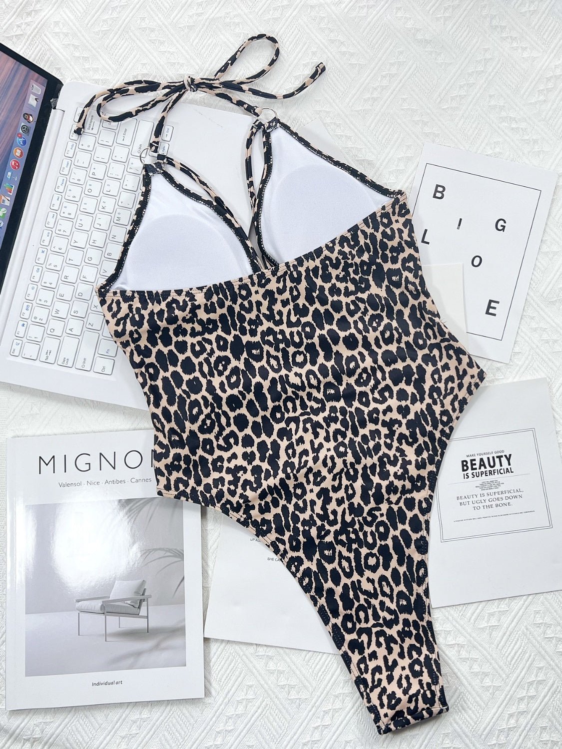 Leopard Cutout Halter Neck One - Piece Swimwear - Chaelisa's New Jammies