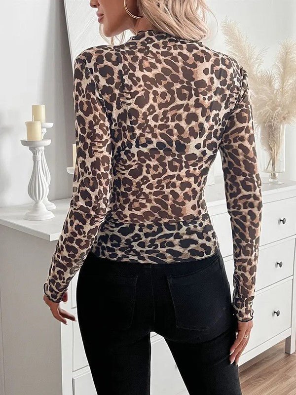 Leopard print long sleeve top - Chaelisa's New Jammies