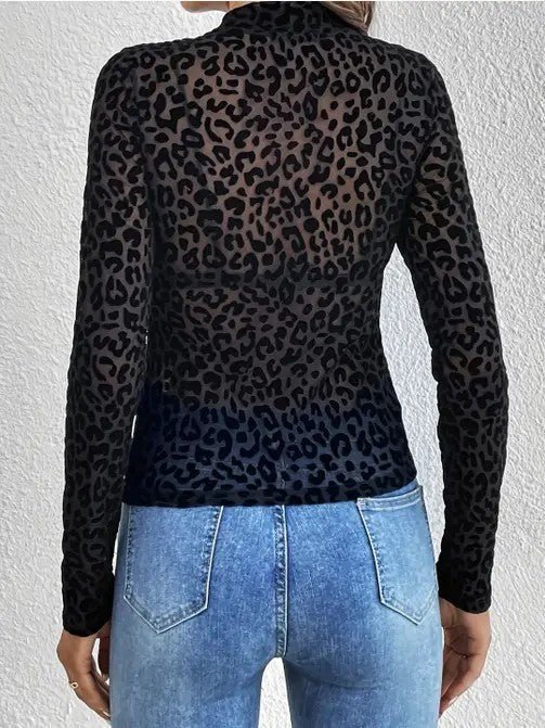 Leopard Print mesh top - Chaelisa's New Jammies