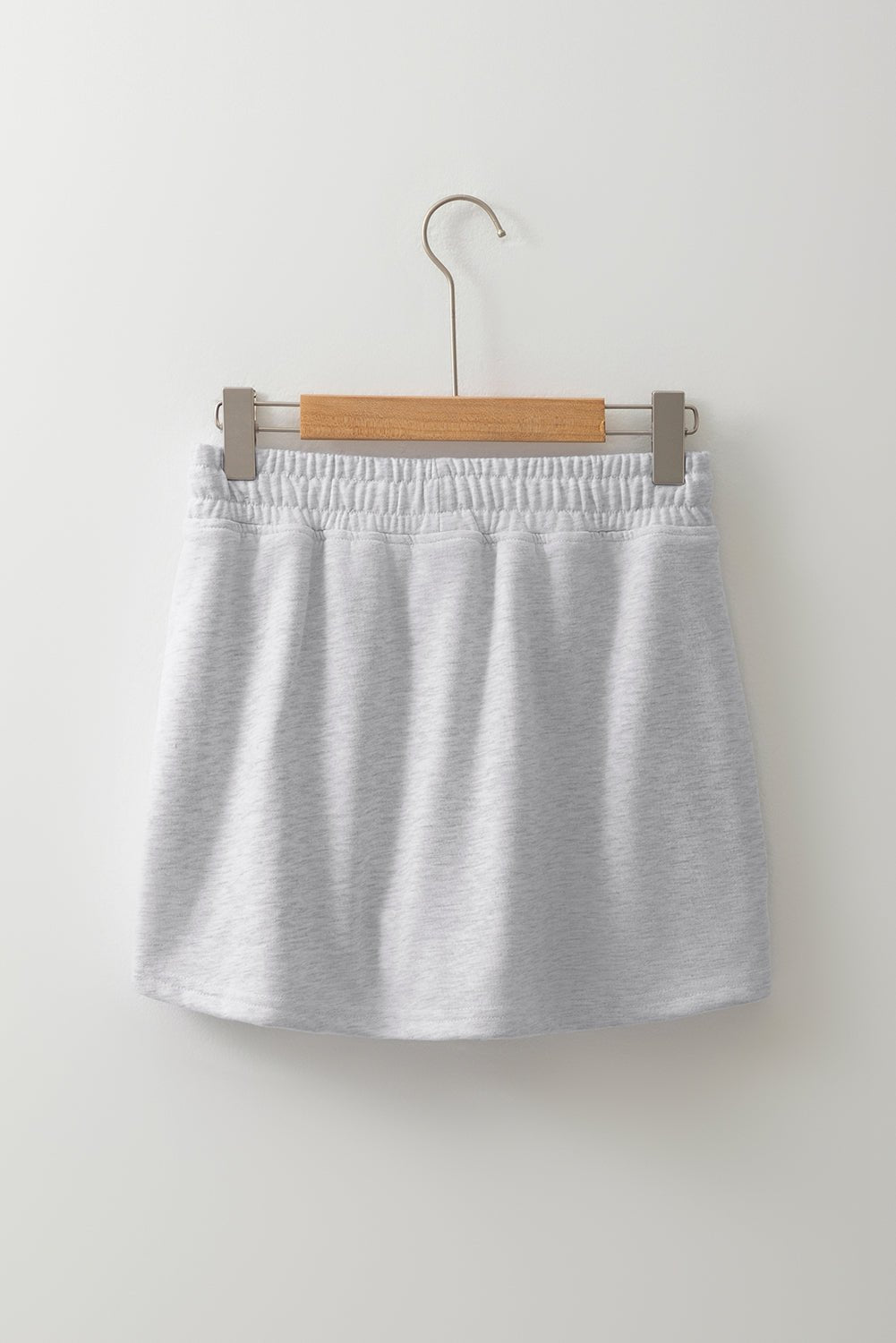 Light Grey French Terry Drawstring Mini Skort with Pockets - Chaelisa's New Jammies