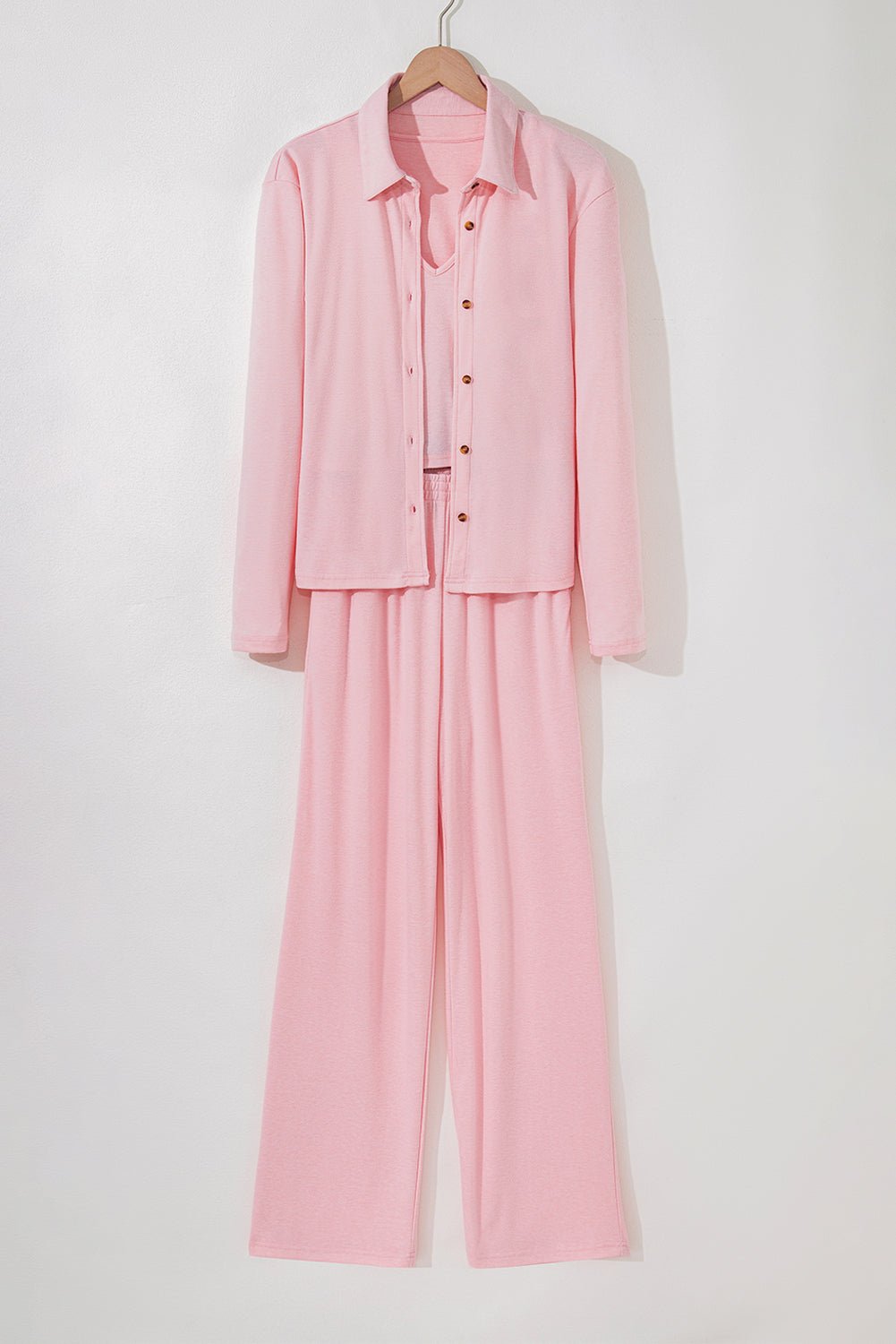 Light Pink 3 - Piece Cozy Knit Lounge Set - Chaelisa's New Jammies