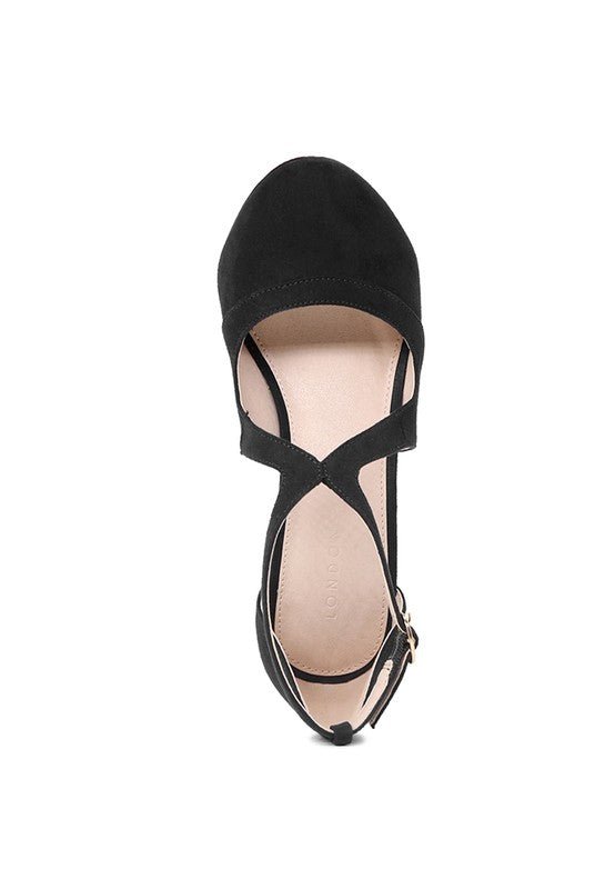 LONDON RAG CLOSE TOE CROSS STRAP HEEL SANDALS - Chaelisa's New Jammies