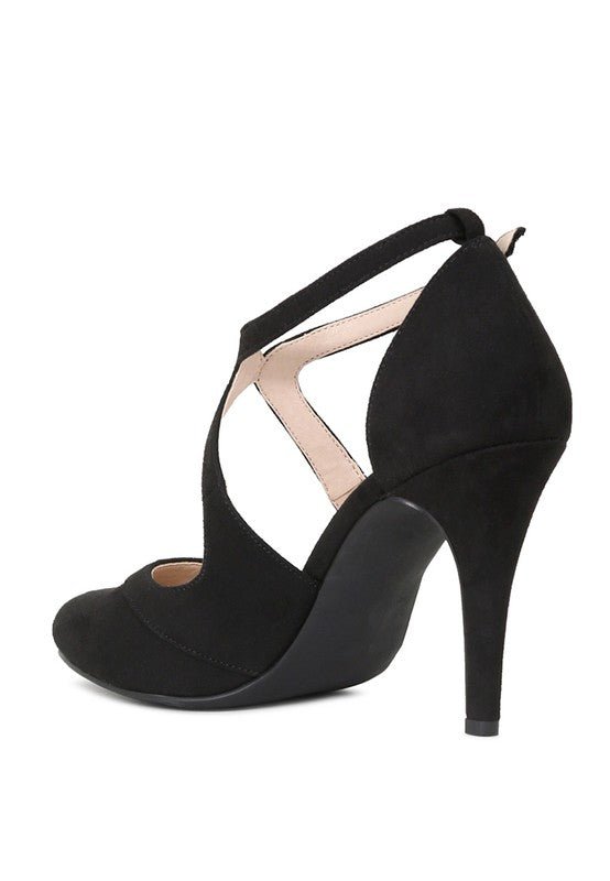 LONDON RAG CLOSE TOE CROSS STRAP HEEL SANDALS - Chaelisa's New Jammies
