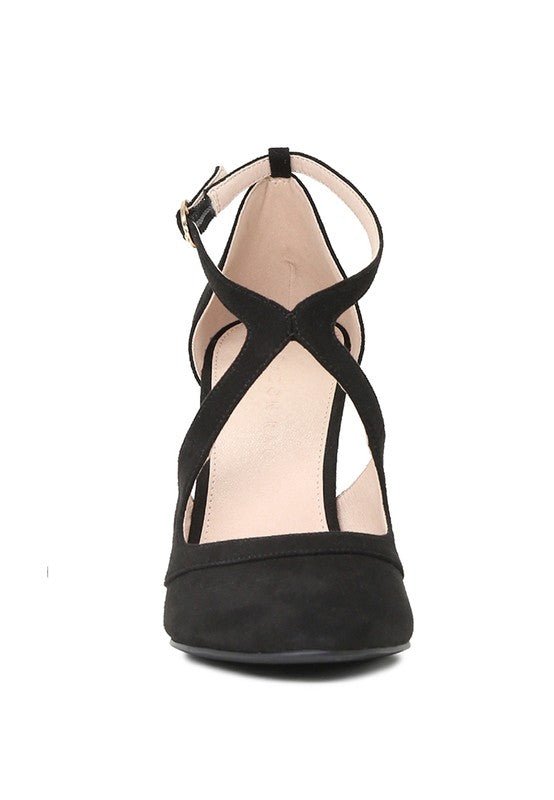 LONDON RAG CLOSE TOE CROSS STRAP HEEL SANDALS - Chaelisa's New Jammies