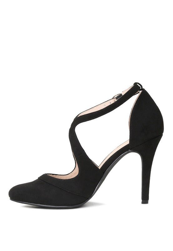 LONDON RAG CLOSE TOE CROSS STRAP HEEL SANDALS - Chaelisa's New Jammies
