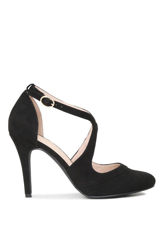 LONDON RAG CLOSE TOE CROSS STRAP HEEL SANDALS - Chaelisa's New Jammies