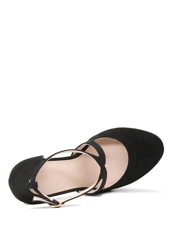 LONDON RAG CLOSE TOE CROSS STRAP HEEL SANDALS - Chaelisa's New Jammies