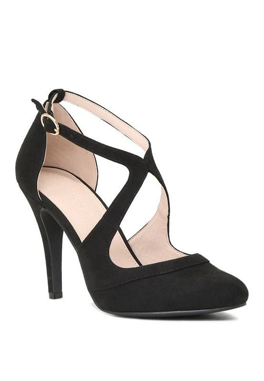 LONDON RAG CLOSE TOE CROSS STRAP HEEL SANDALS - Chaelisa's New Jammies