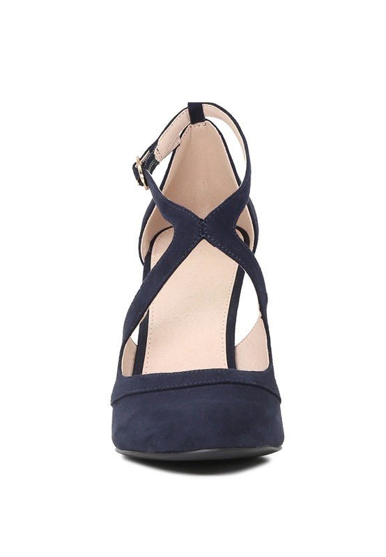 LONDON RAG CLOSE TOE CROSS STRAP HEEL SANDALS - Chaelisa's New Jammies