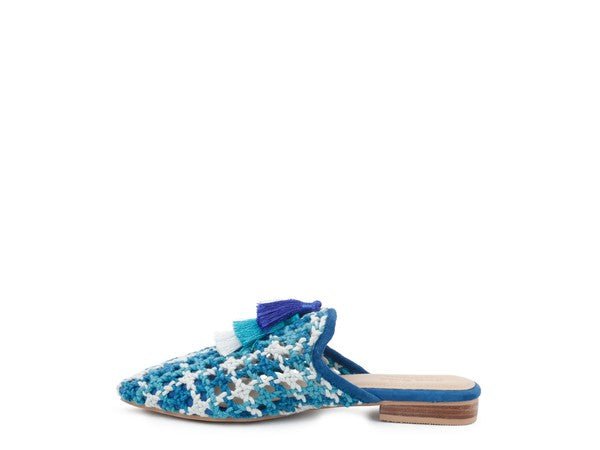 London Rag MARIANA WOVEN FLAT MULES WITH TASSELS - Chaelisa's New Jammies
