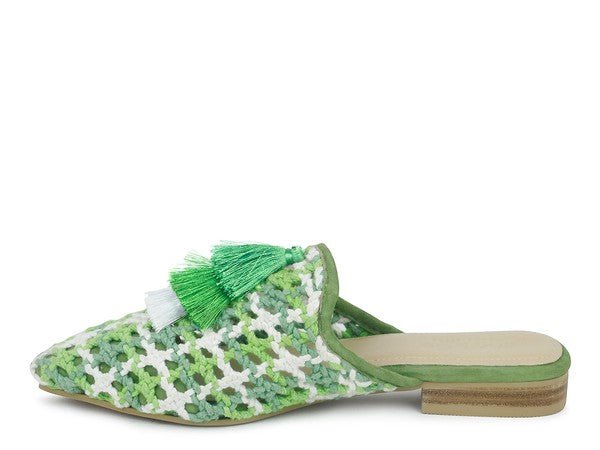 London Rag MARIANA WOVEN FLAT MULES WITH TASSELS - Chaelisa's New Jammies
