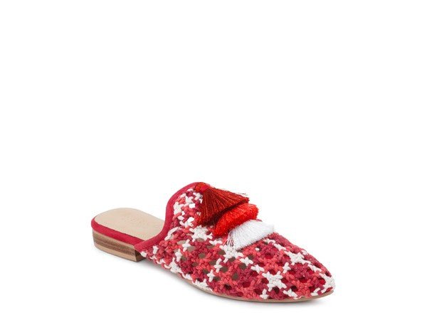 London Rag MARIANA WOVEN FLAT MULES WITH TASSELS - Chaelisa's New Jammies
