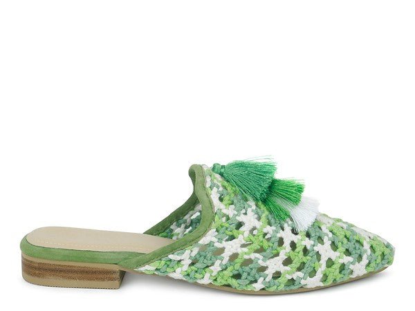 London Rag MARIANA WOVEN FLAT MULES WITH TASSELS - Chaelisa's New Jammies