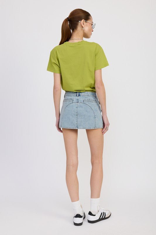 LOW WAIST DENIM MINI SKIRT WITH POCKETS - Chaelisa's New Jammies