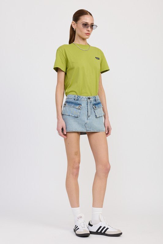 LOW WAIST DENIM MINI SKIRT WITH POCKETS - Chaelisa's New Jammies