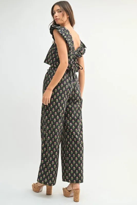 MABLE Floral Print Ruffle Top and Pants Set - Chaelisa's New Jammies