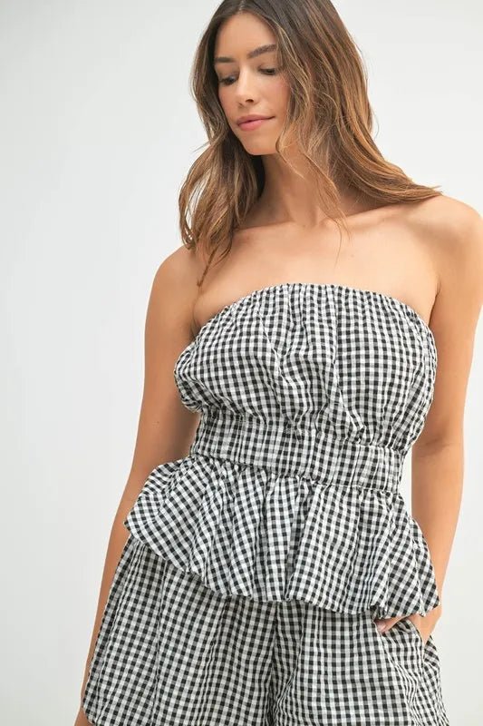 MABLE Gingham Tube Top and Shorts Set - Chaelisa's New Jammies