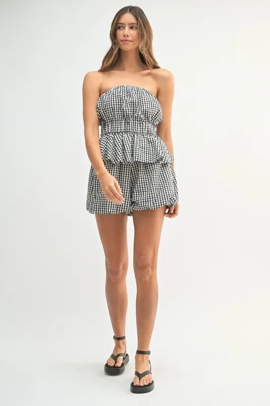 MABLE Gingham Tube Top and Shorts Set - Chaelisa's New Jammies