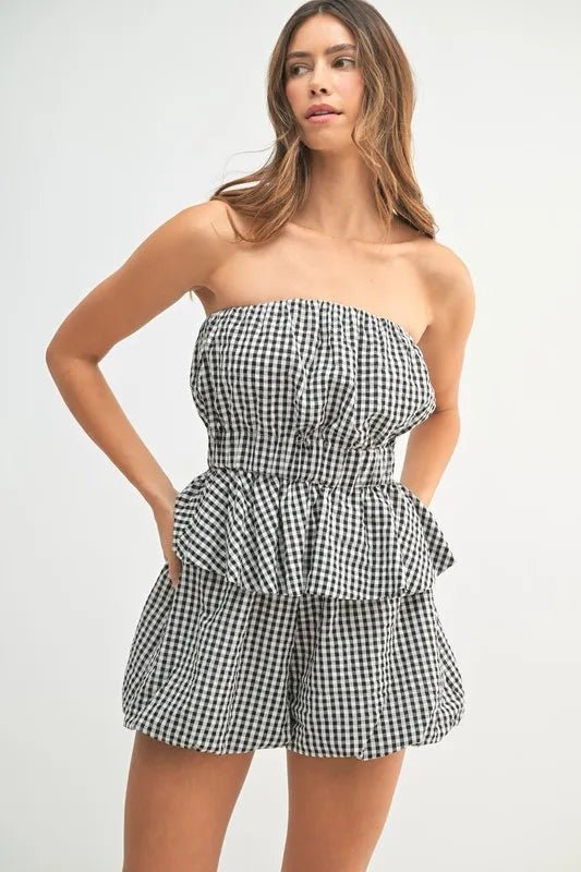 MABLE Gingham Tube Top and Shorts Set - Chaelisa's New Jammies