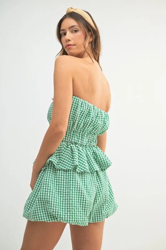MABLE Gingham Tube Top and Shorts Set - Chaelisa's New Jammies