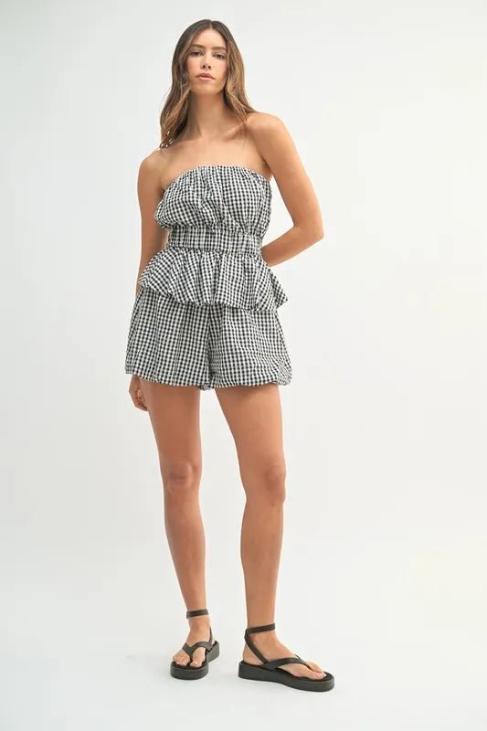 MABLE Gingham Tube Top and Shorts Set - Chaelisa's New Jammies