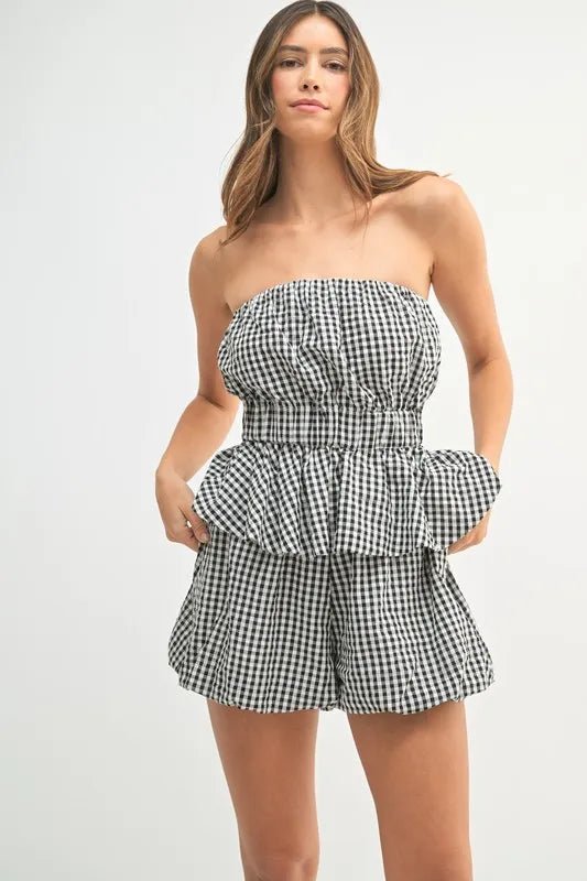 MABLE Gingham Tube Top and Shorts Set - Chaelisa's New Jammies