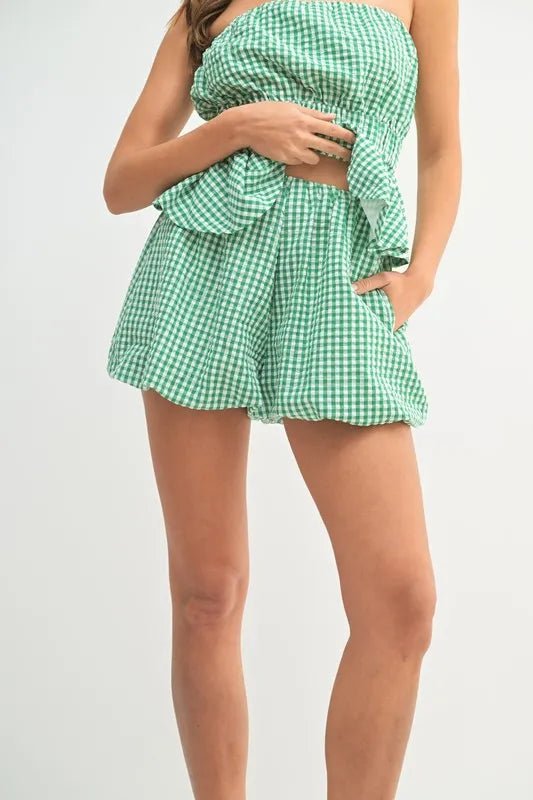 MABLE Gingham Tube Top and Shorts Set - Chaelisa's New Jammies