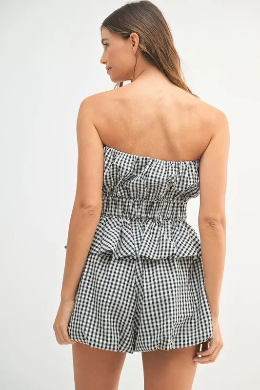 MABLE Gingham Tube Top and Shorts Set - Chaelisa's New Jammies