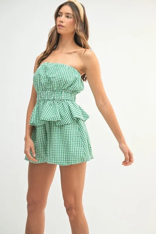 MABLE Gingham Tube Top and Shorts Set - Chaelisa's New Jammies
