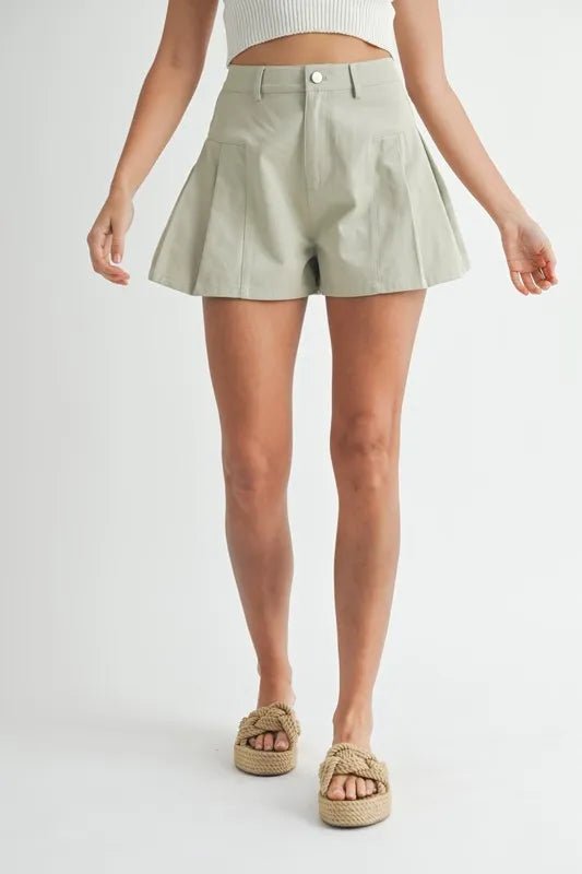 MABLE Pleated High Waist Twill Shorts - Chaelisa's New Jammies