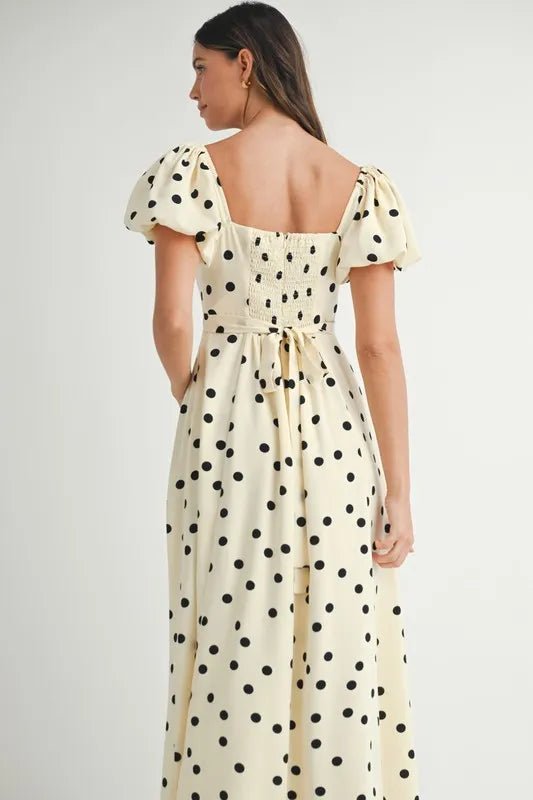 MABLE Polka Dot Puff Sleeve Midi Dress - Chaelisa's New Jammies