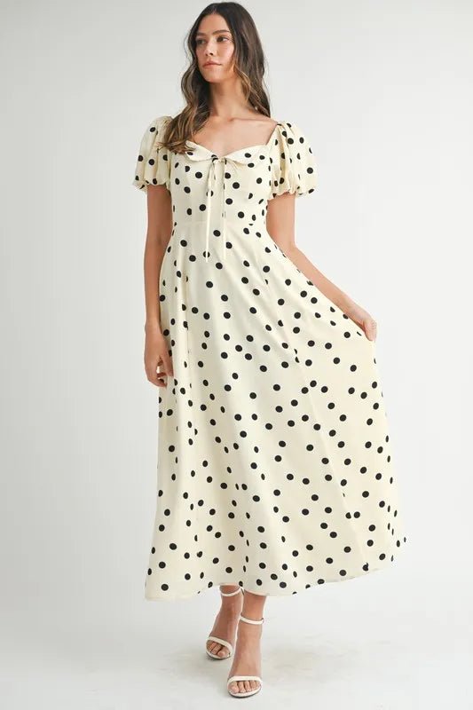 MABLE Polka Dot Puff Sleeve Midi Dress - Chaelisa's New Jammies
