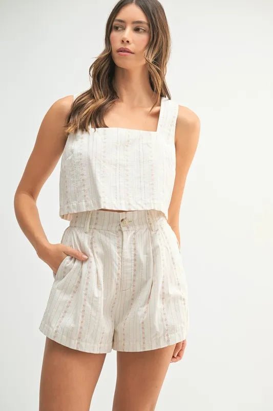 MABLE Square Neck Crop Top and Shorts Set - Chaelisa's New Jammies
