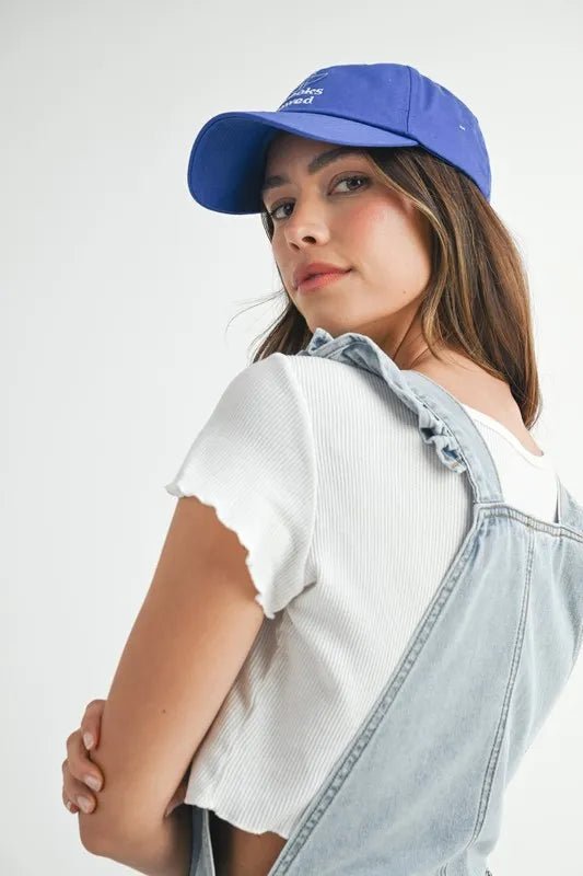 MABLE Square Neck Ruffle Shoulder Denim Overall Romper - Chaelisa's New Jammies