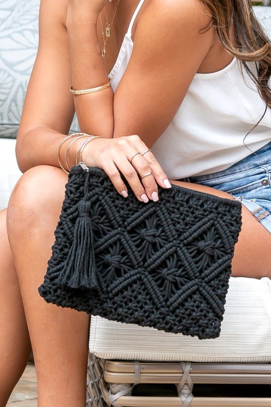 Macrame Tassel Clutch - Chaelisa's New Jammies