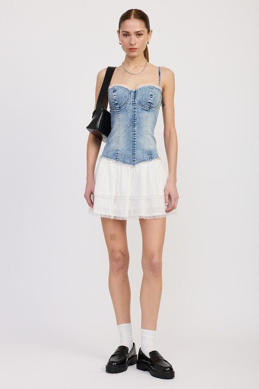 MINI CORSET DENIM DRESS - Chaelisa's New Jammies