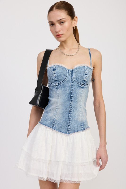 MINI CORSET DENIM DRESS - Chaelisa's New Jammies