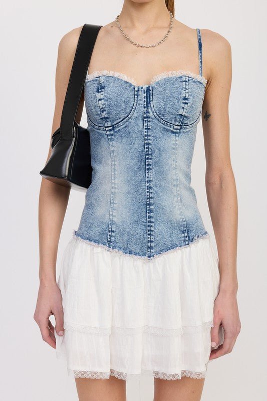 MINI CORSET DENIM DRESS - Chaelisa's New Jammies