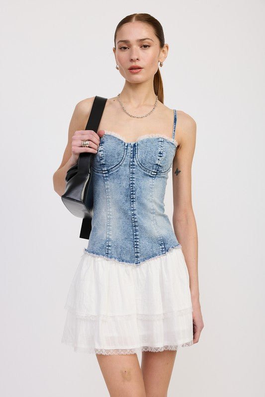 MINI CORSET DENIM DRESS - Chaelisa's New Jammies