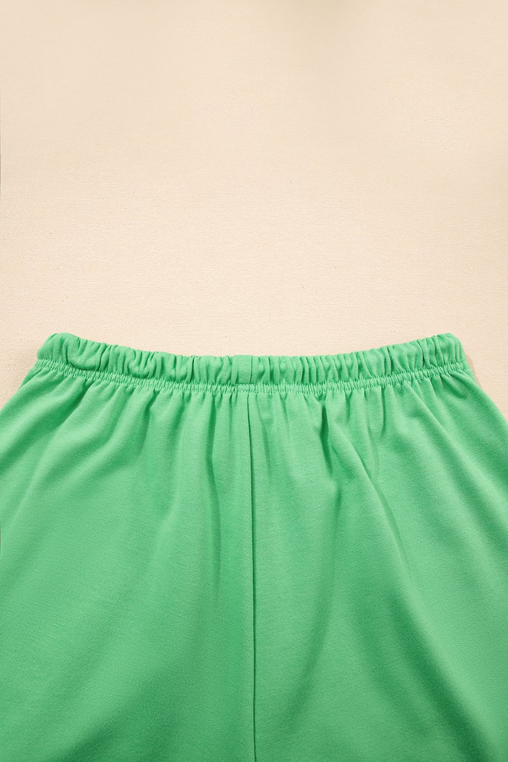 Mint Green V Neck Drop Shoulder Tee and Patchwork Drawstring Shorts Set - Chaelisa's New Jammies