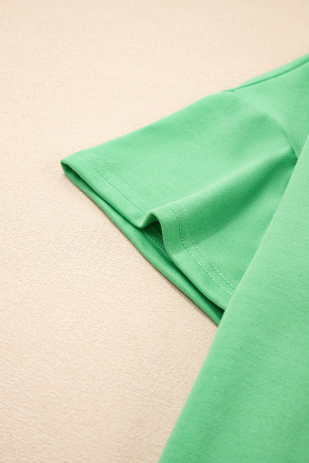 Mint Green V Neck Drop Shoulder Tee and Patchwork Drawstring Shorts Set - Chaelisa's New Jammies