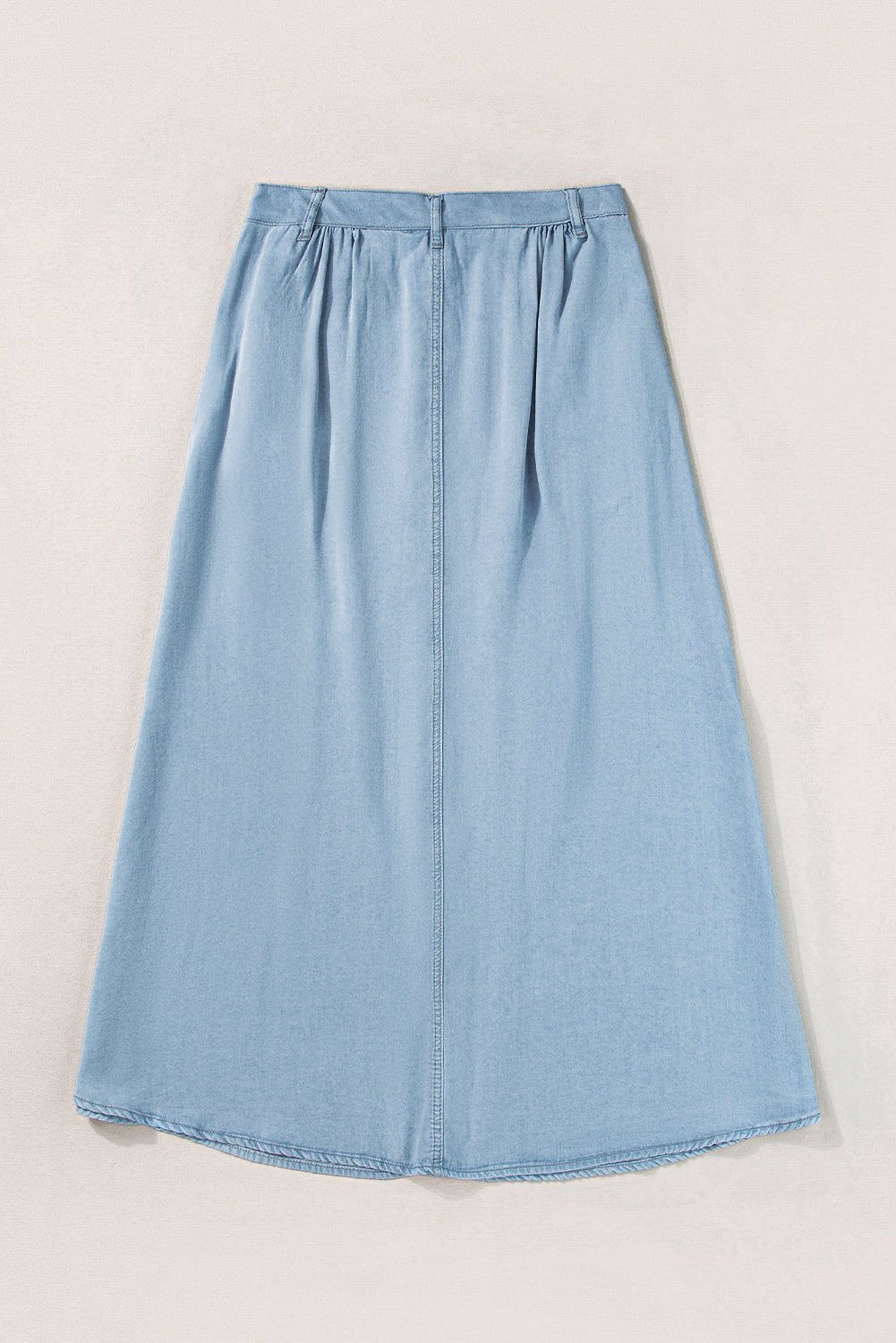 Mist Blue Fully Buttoned Long Denim Skirt - Chaelisa's New Jammies