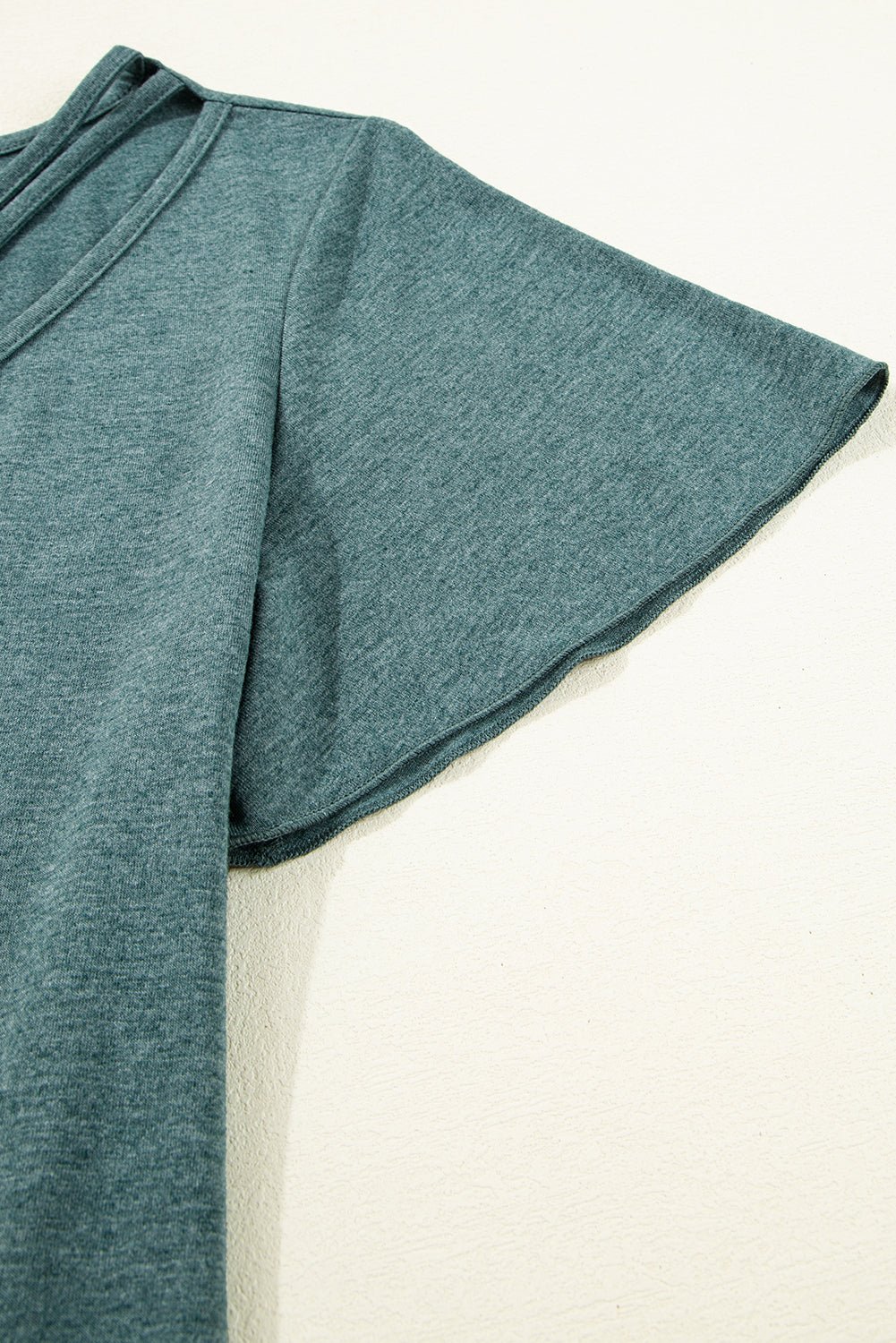 Mist Green Crisscross V Neck Butterfly Sleeve T Shirt - Chaelisa's New Jammies