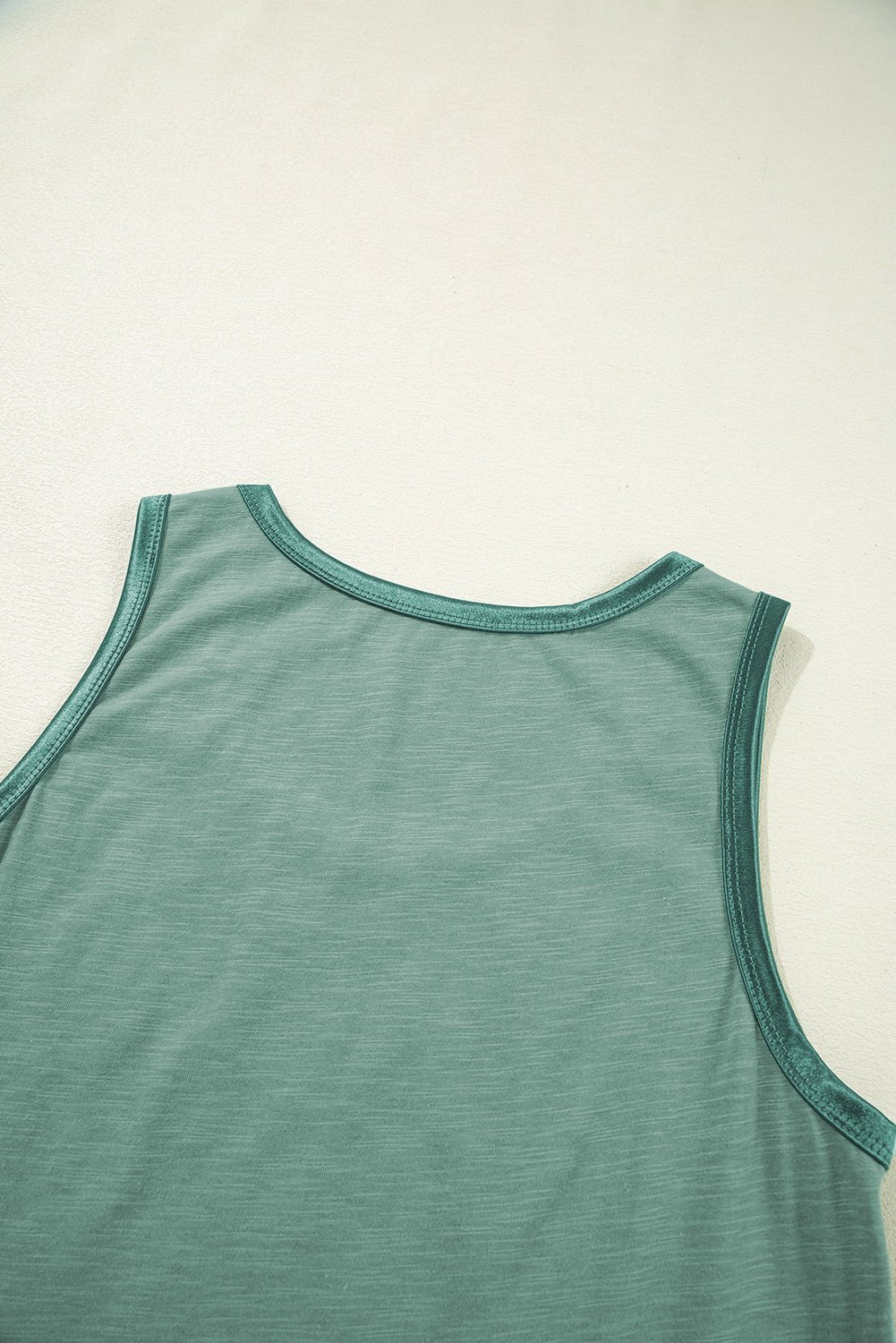 Mist Green Metallic Sheen Edge Scoop Neck Tank Top - Chaelisa's New Jammies