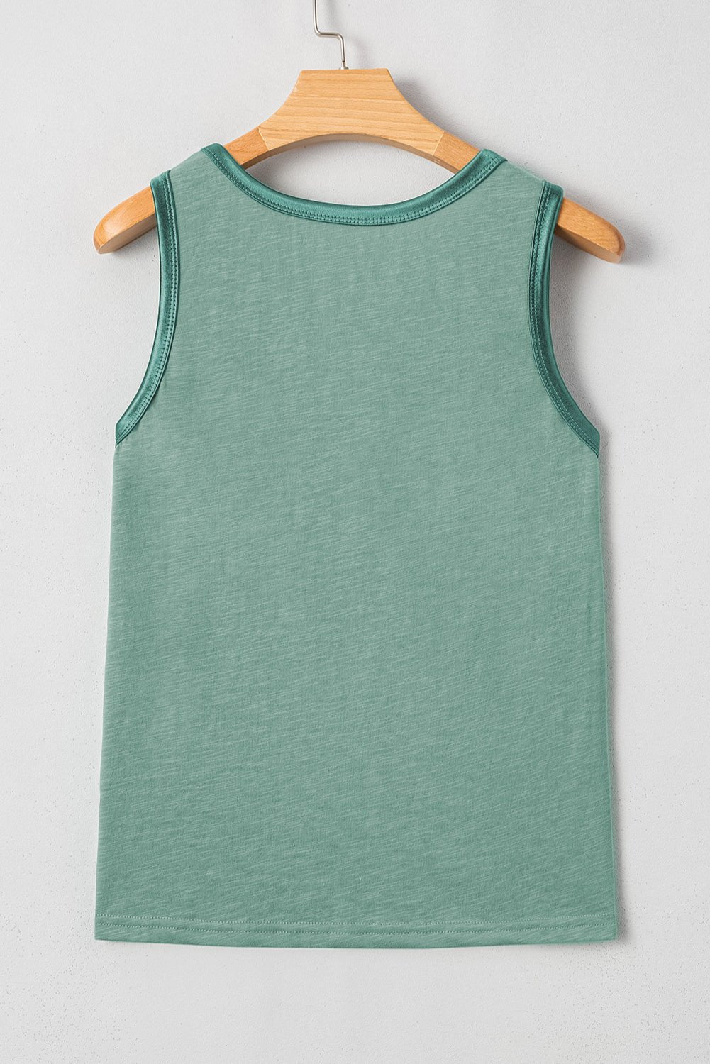 Mist Green Metallic Sheen Edge Scoop Neck Tank Top - Chaelisa's New Jammies