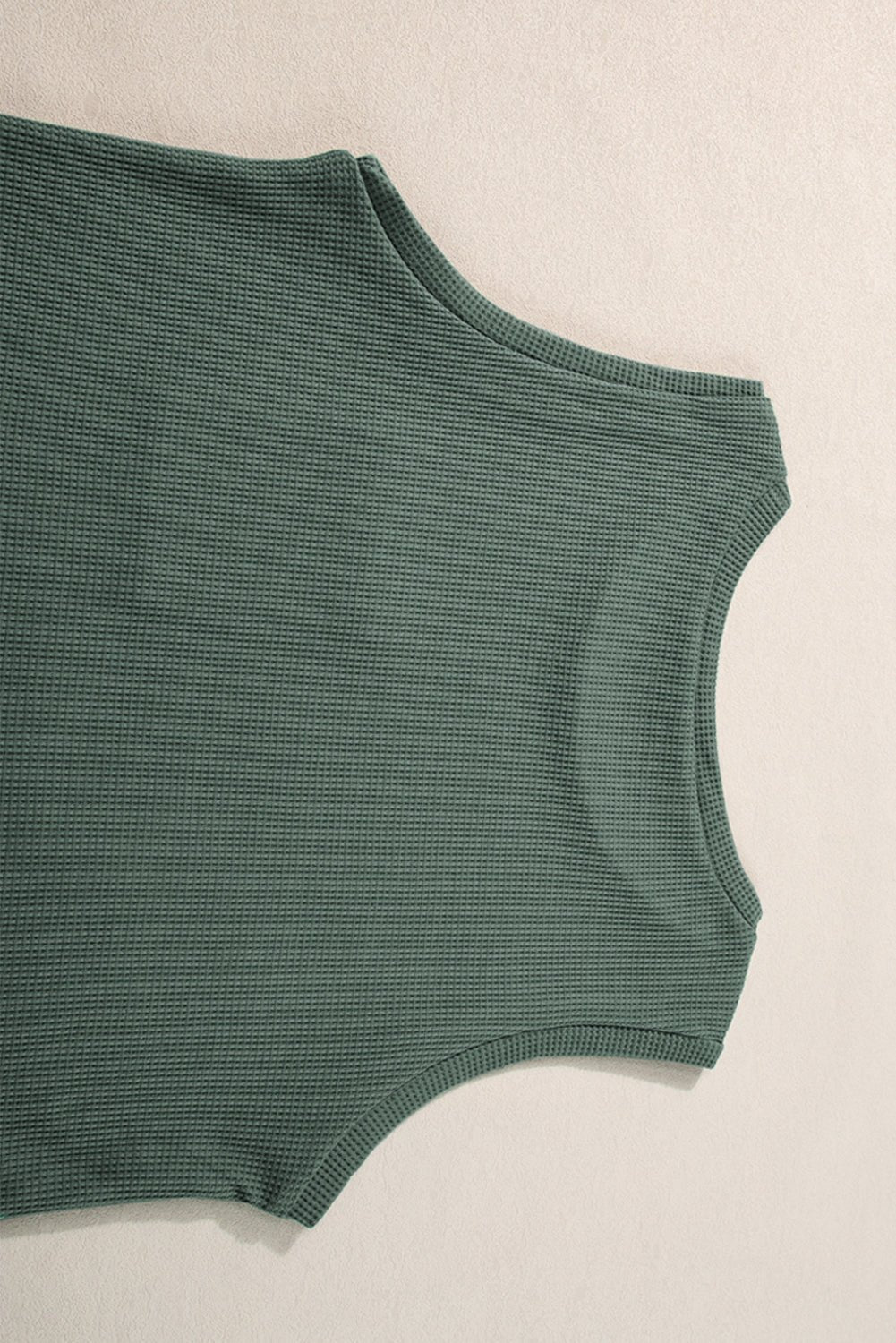 Mist Green Waffle Knit Patched Pocket Tank and Drawstring Shorts Set - Chaelisa's New Jammies