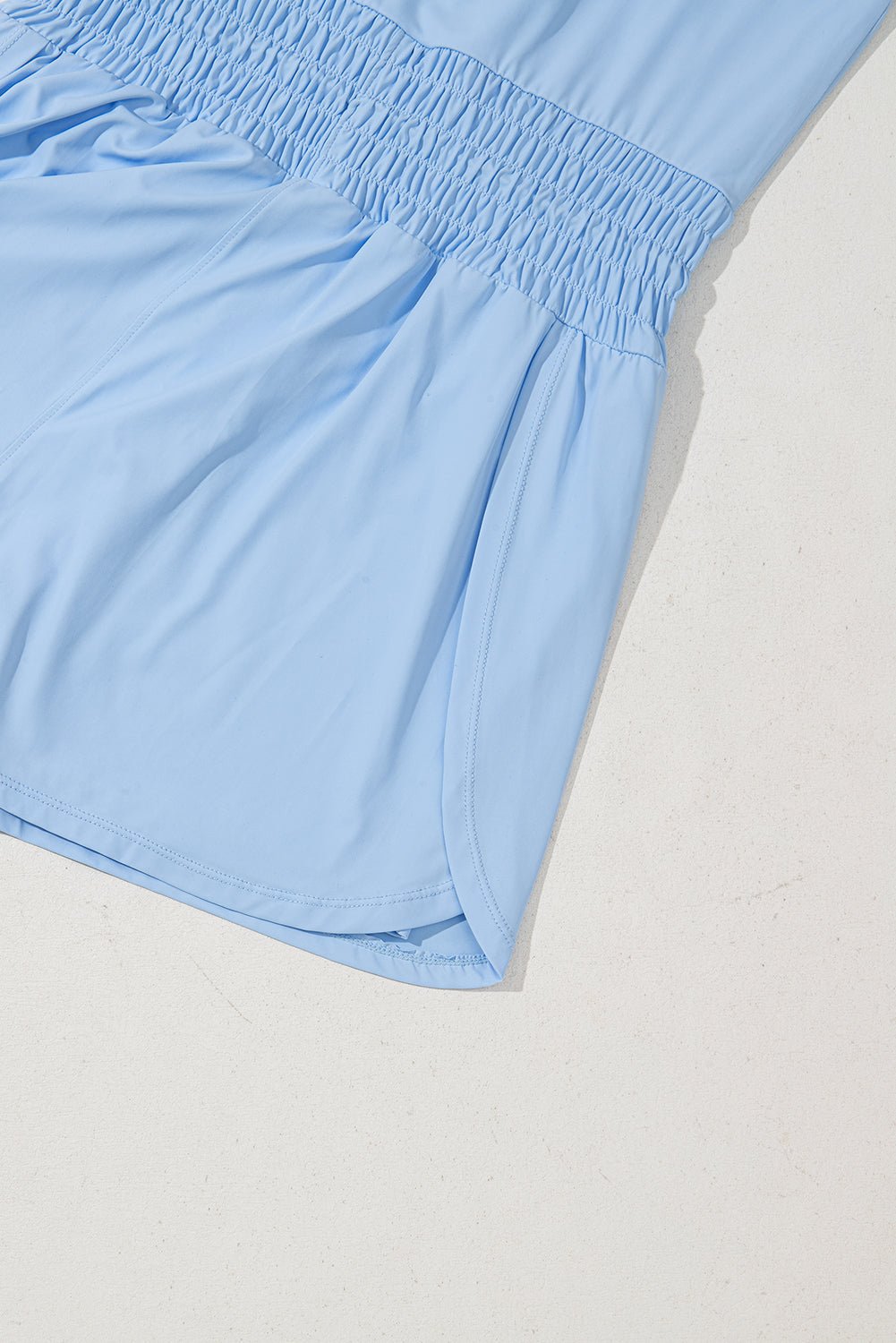 Myosotis Plain Sleeveless Loop Drawstring Cinched Waist Romper - Chaelisa's New Jammies