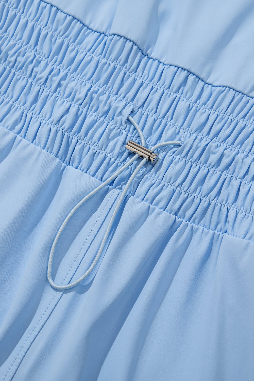 Myosotis Plain Sleeveless Loop Drawstring Cinched Waist Romper - Chaelisa's New Jammies