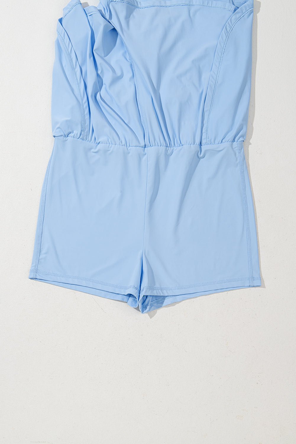 Myosotis Plain Sleeveless Loop Drawstring Cinched Waist Romper - Chaelisa's New Jammies