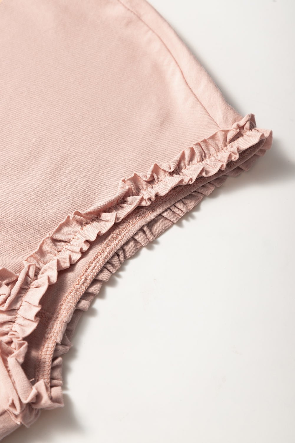 Oatmeal Frilled Trim Crew Neck Loose Fit Mini Dress - Chaelisa's New Jammies